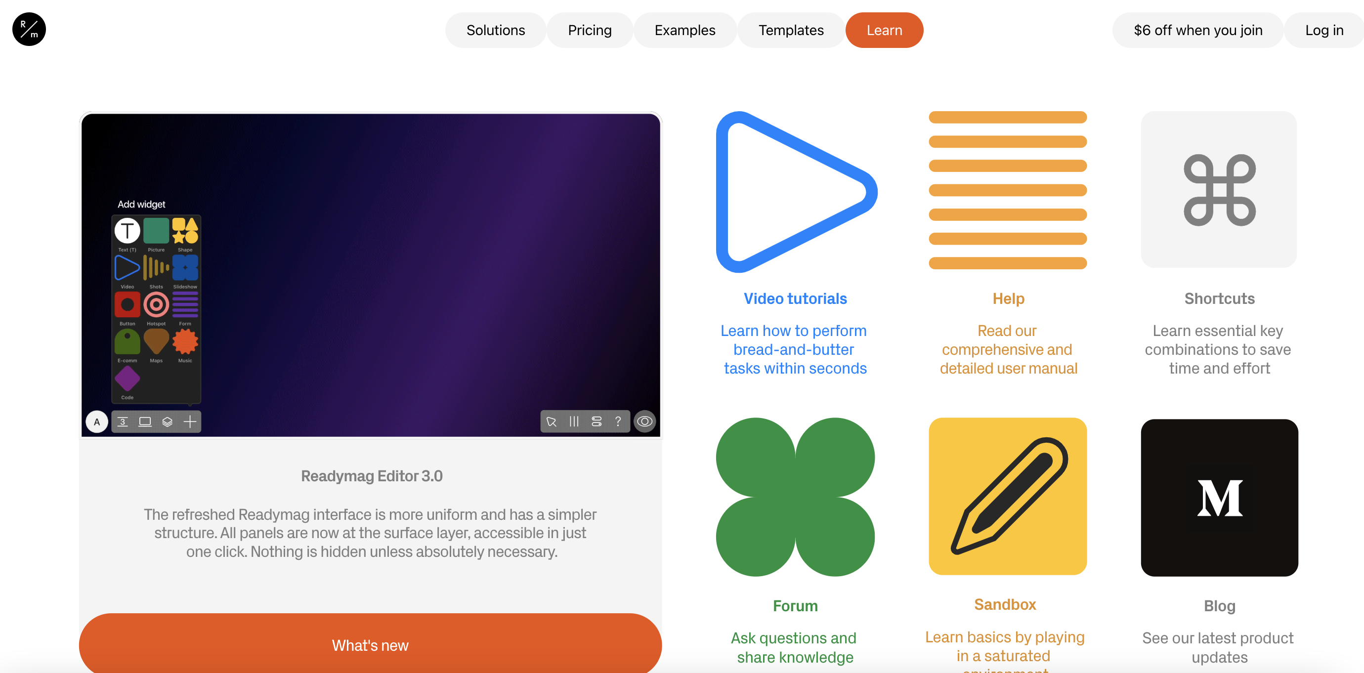 screenshot of Readymag