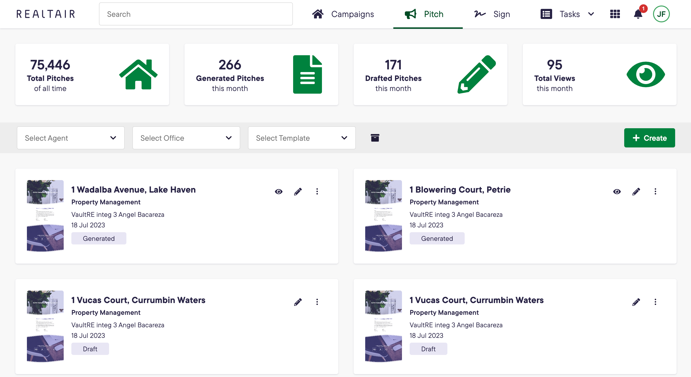 screenshot of Realtair