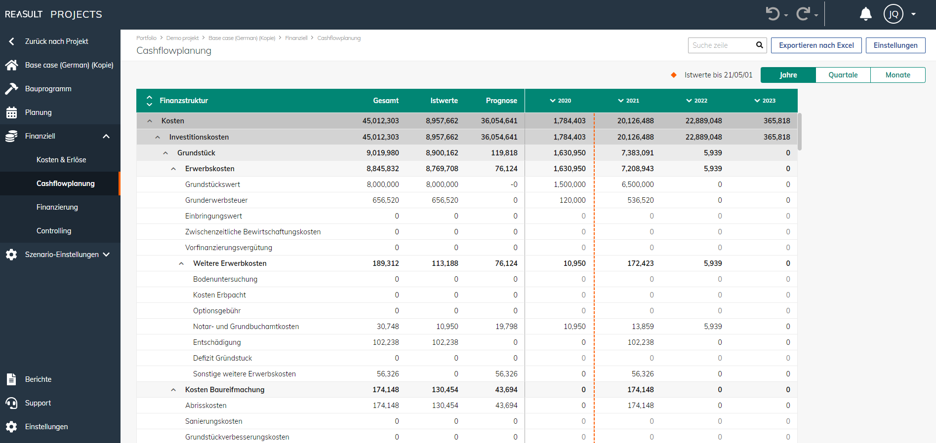 screenshot of Reasult