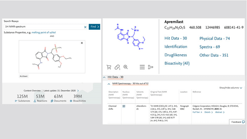screenshot of Reaxys