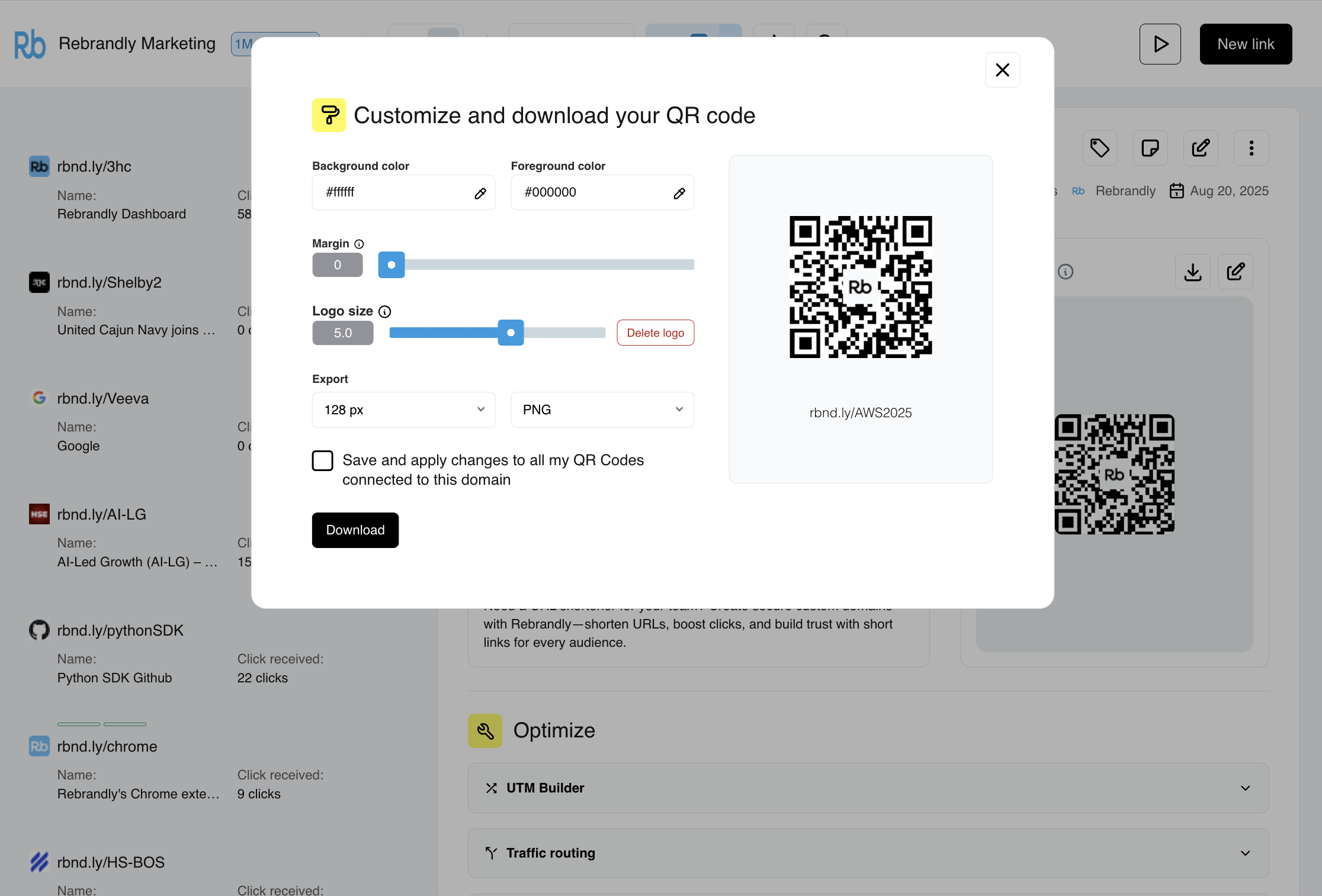 screenshot of Rebrandly