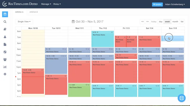 screenshot of RecTimes