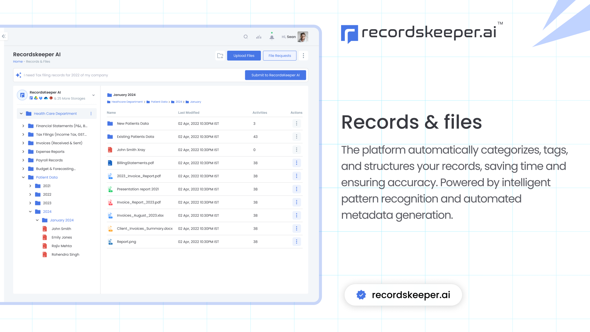 screenshot of RecordsKeeper.AI