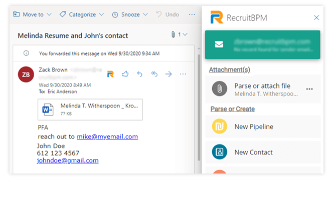 screenshot of RecruitBPM