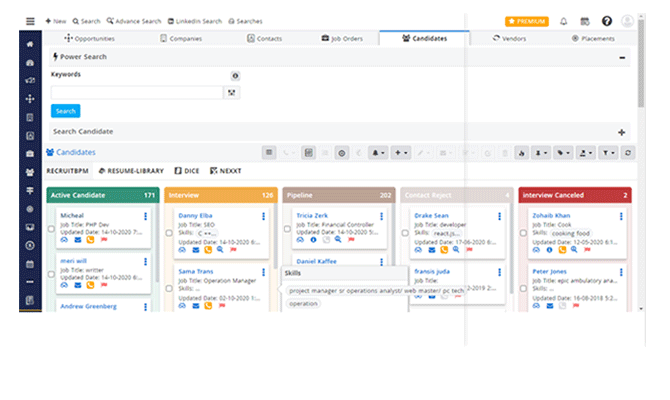 screenshot of RecruitBPM