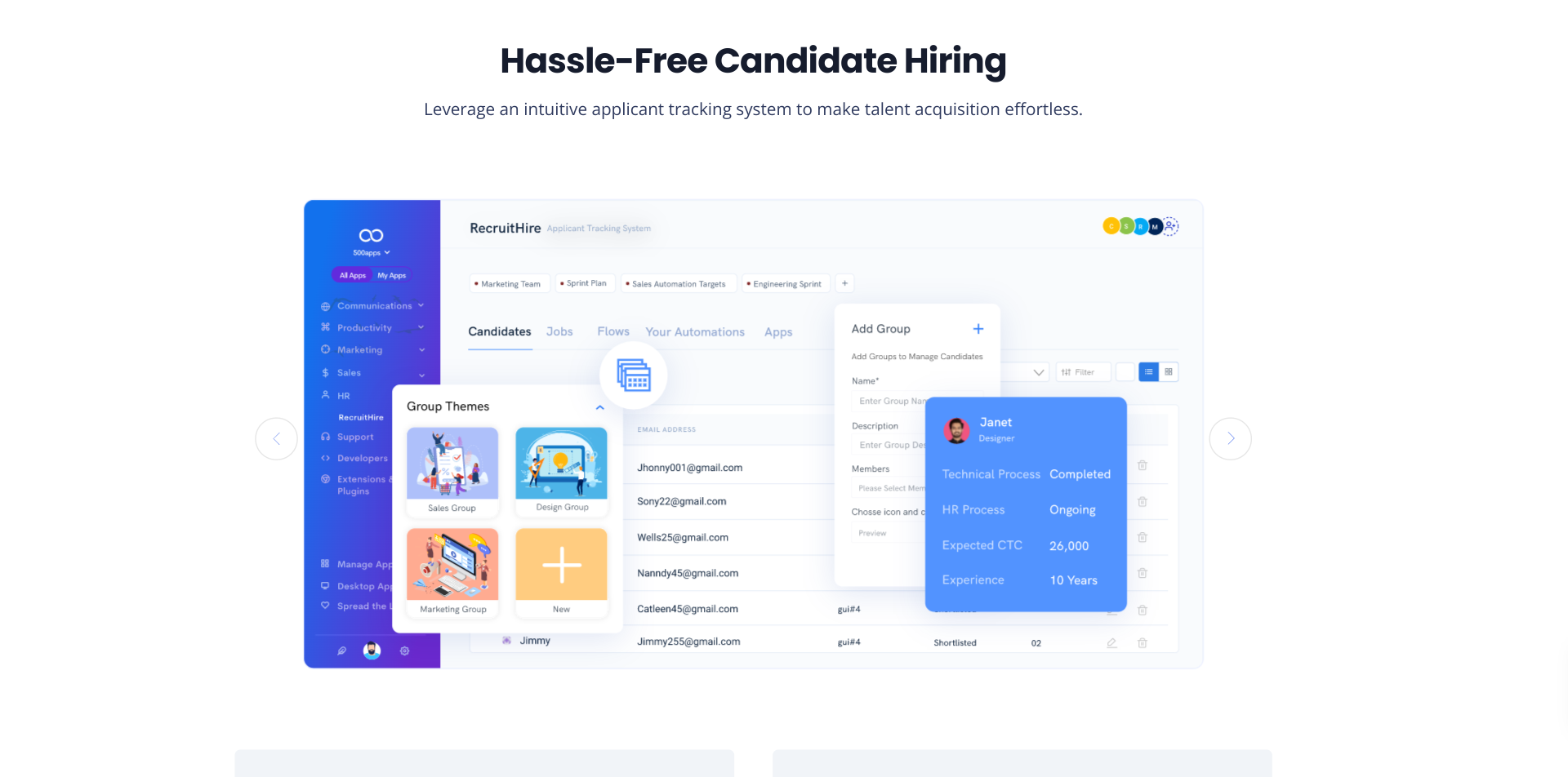 screenshot of RecruitHire