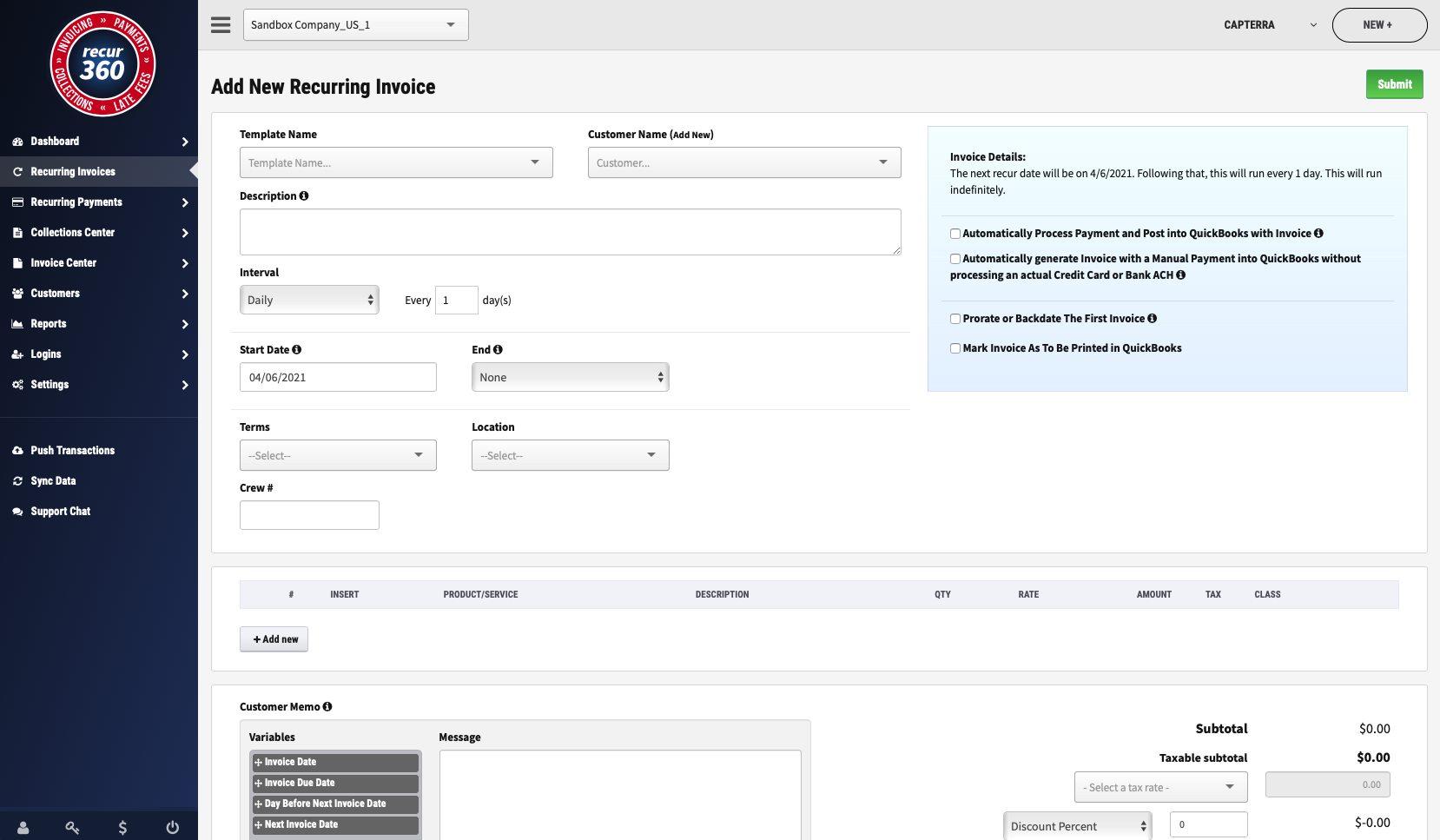 screenshot of Recur360