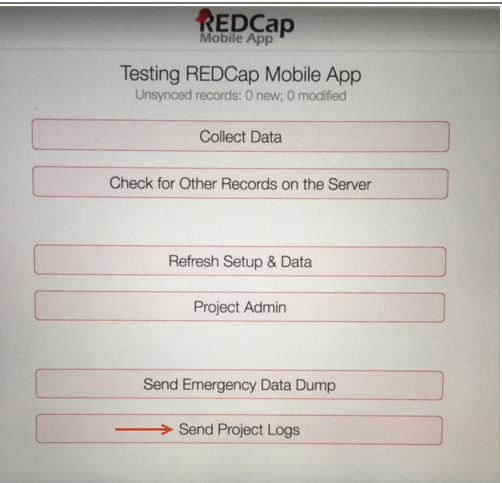 screenshot of RedCap