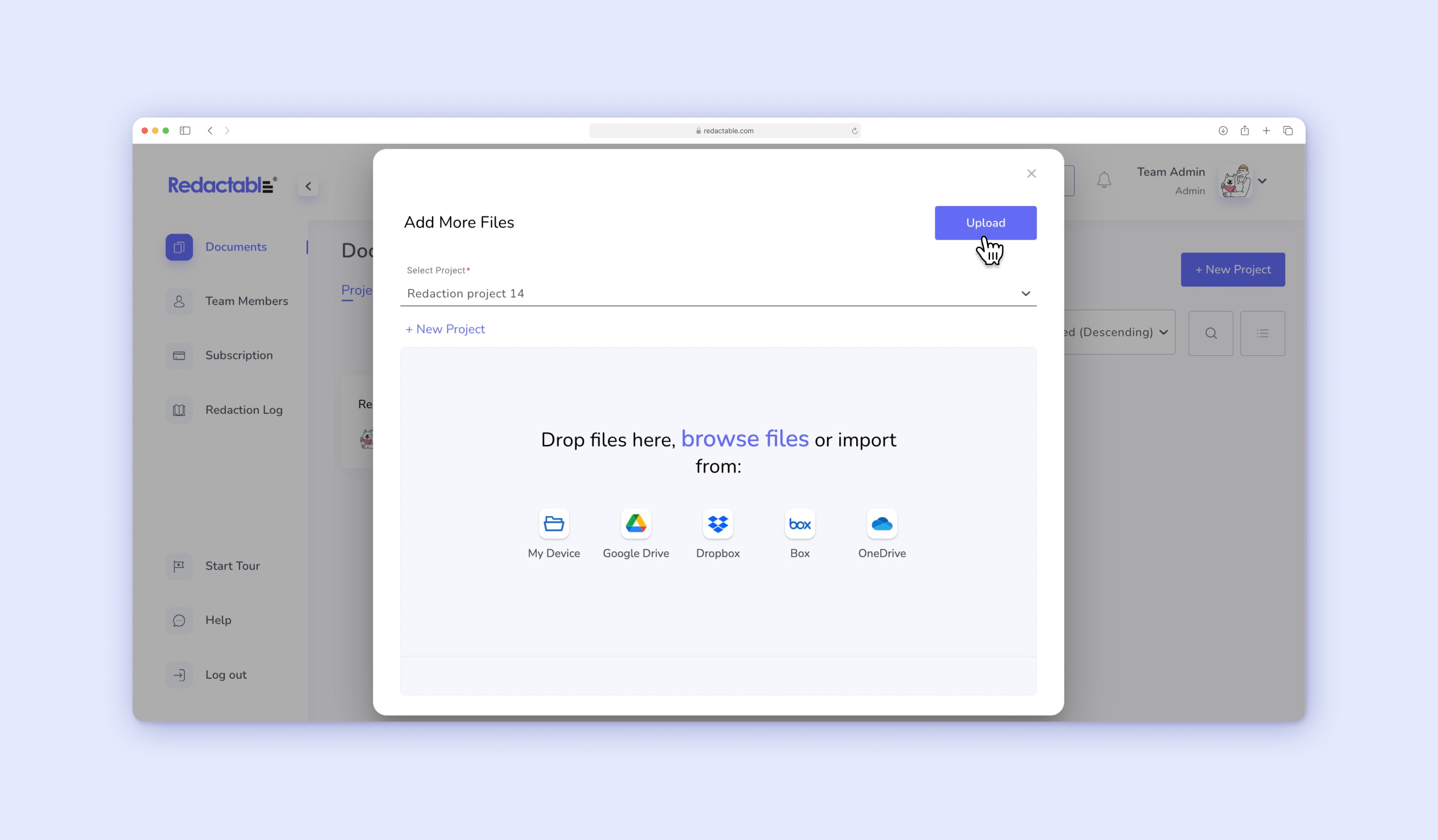 screenshot of Redactable