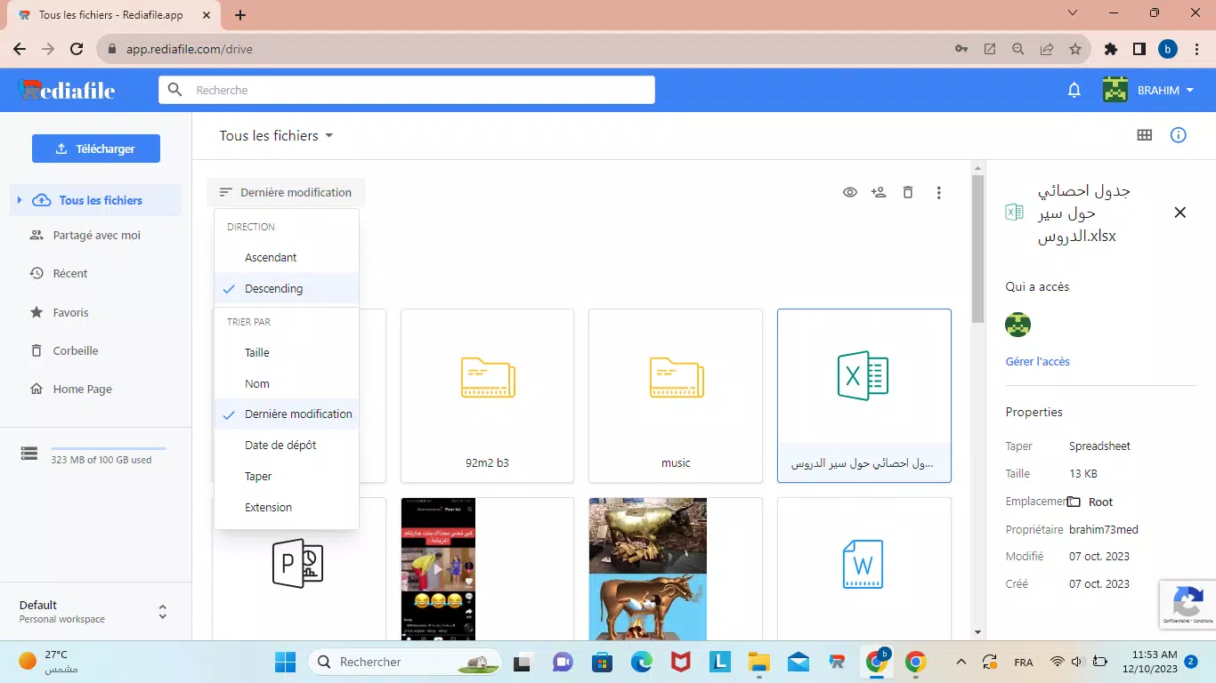 screenshot of Rediafile