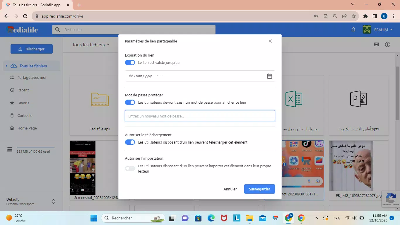 screenshot of Rediafile