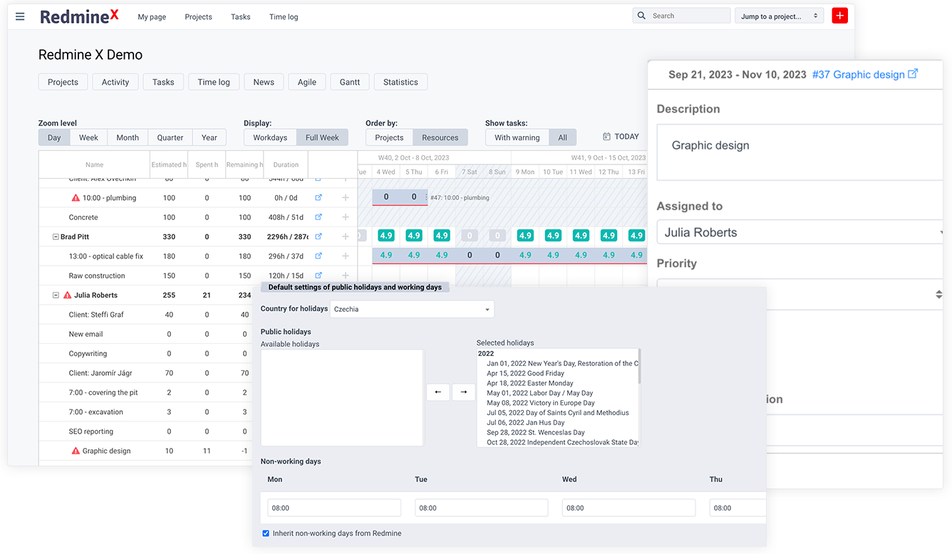 screenshot of RedmineX