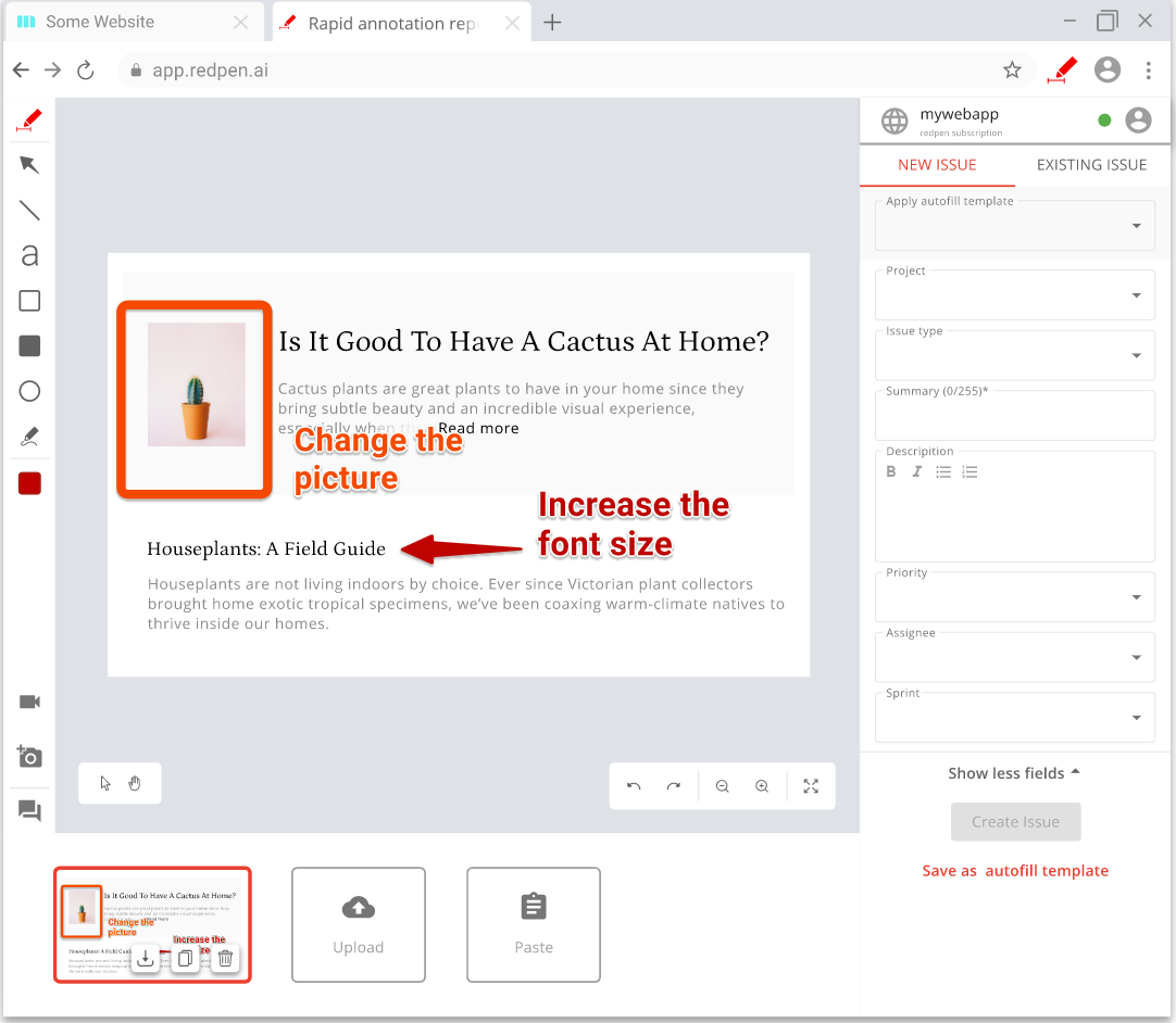 screenshot of Redpen