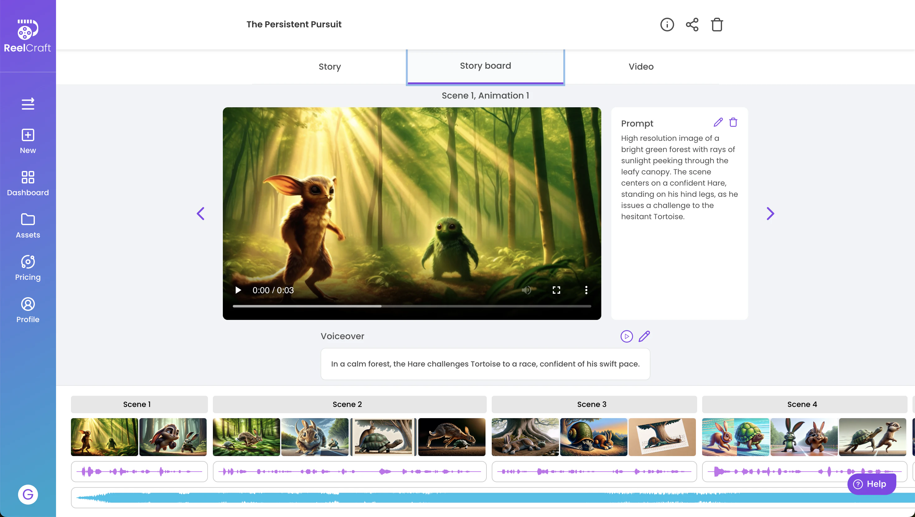 screenshot of Reelcraft.ai