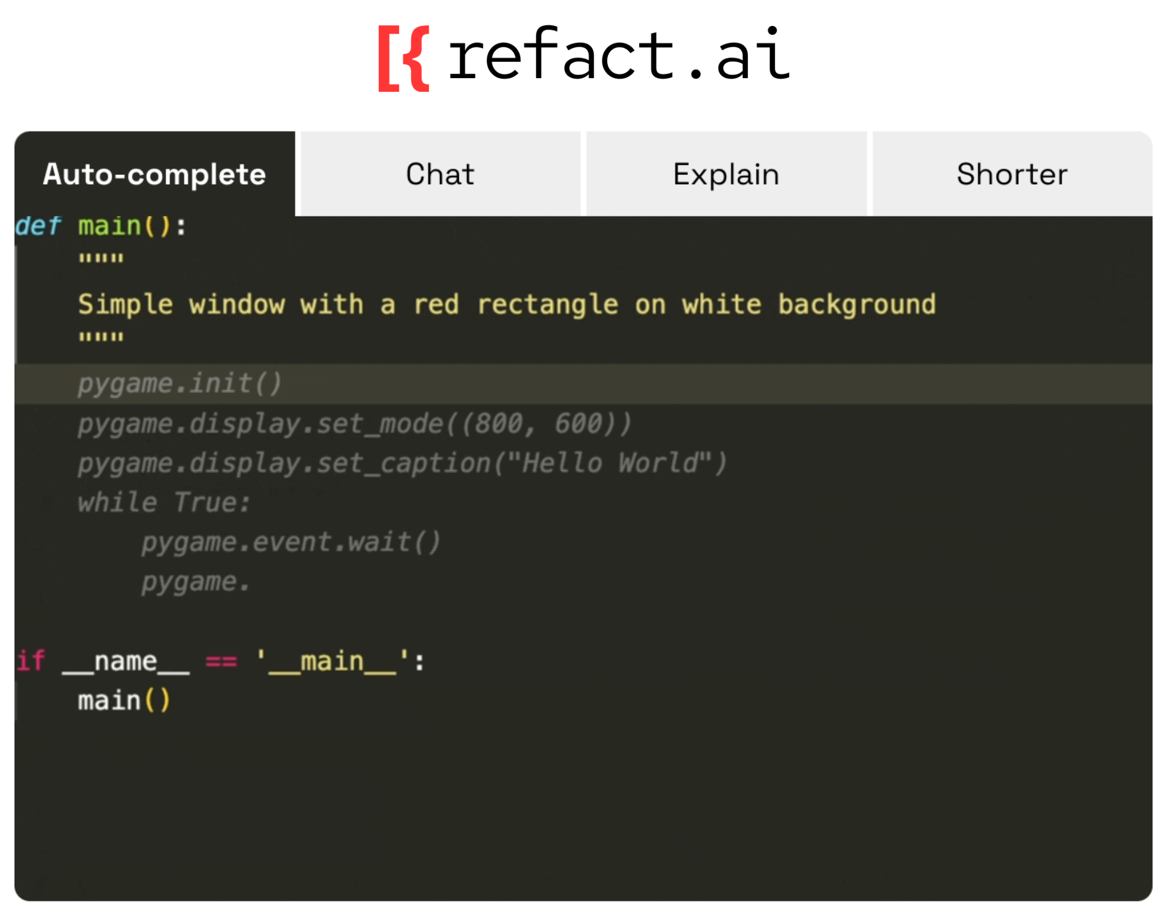 screenshot of Refact.ai