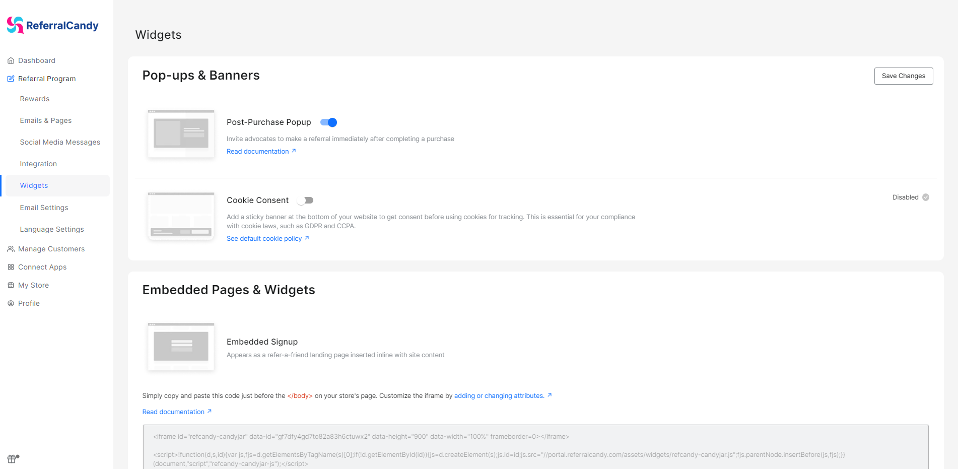 screenshot of ReferralCandy