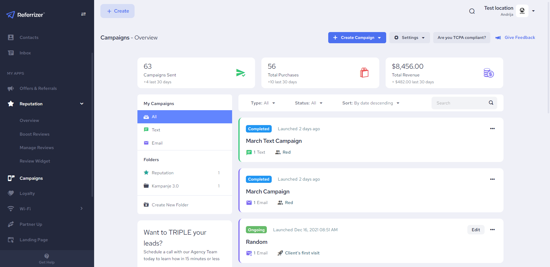 screenshot of Referrizer