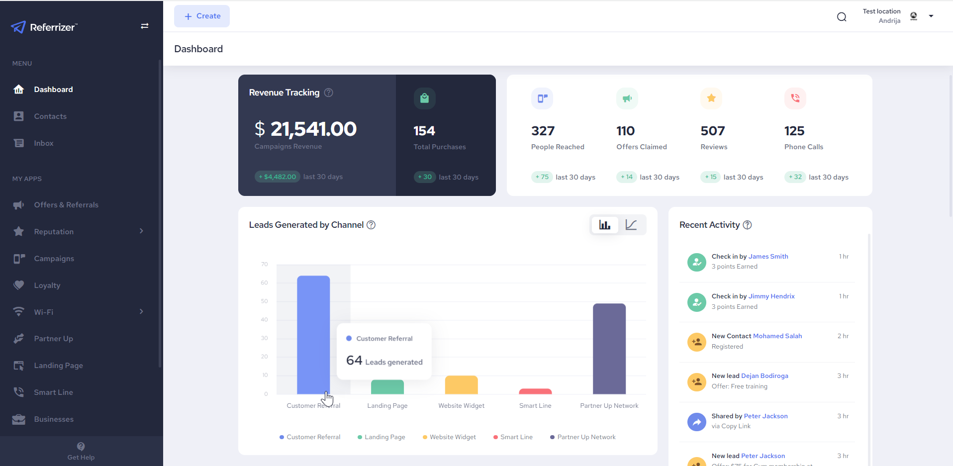 screenshot of Referrizer