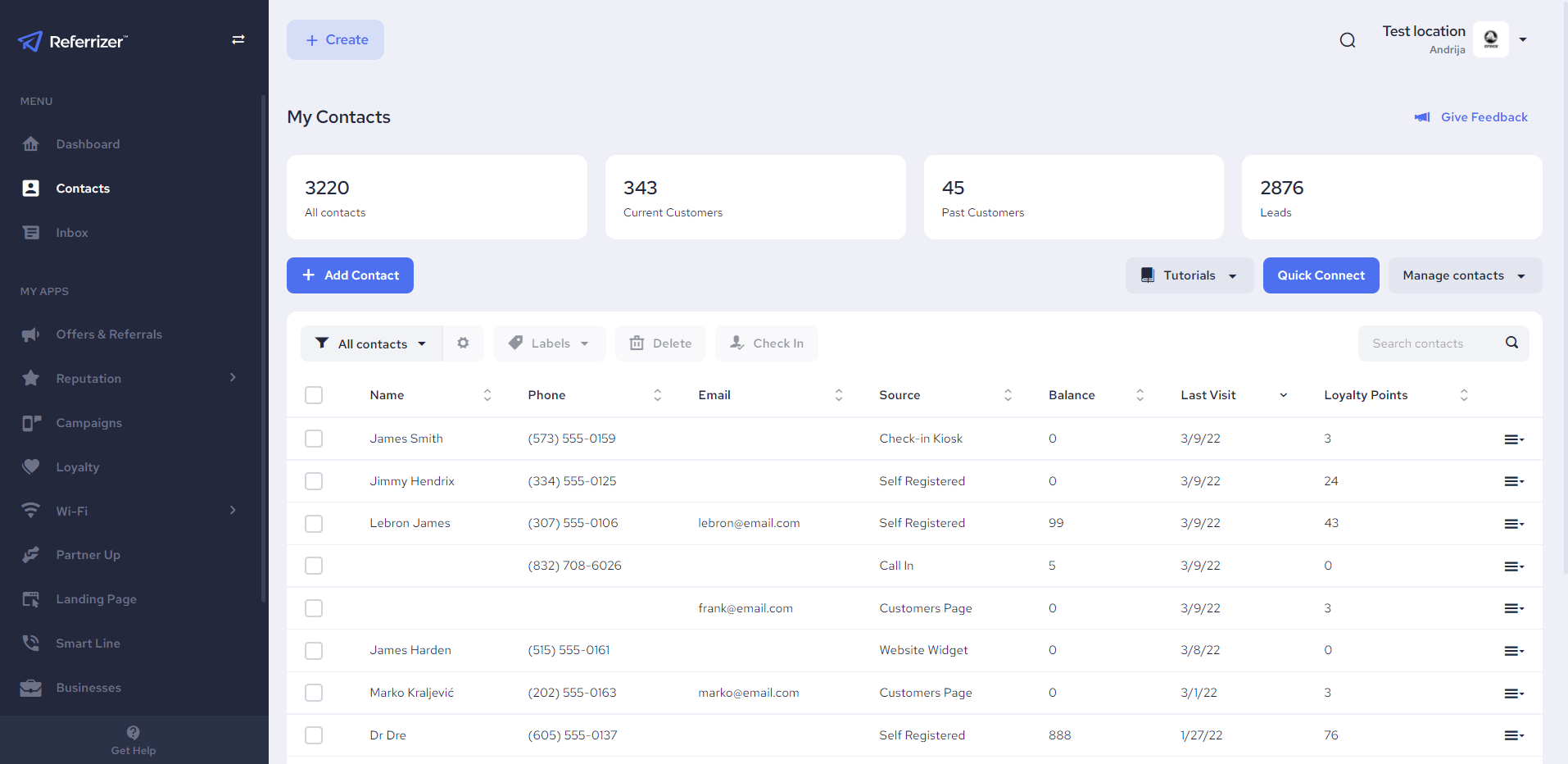 screenshot of Referrizer