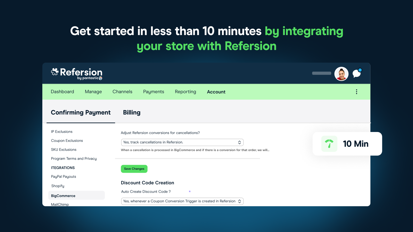screenshot of Refersion