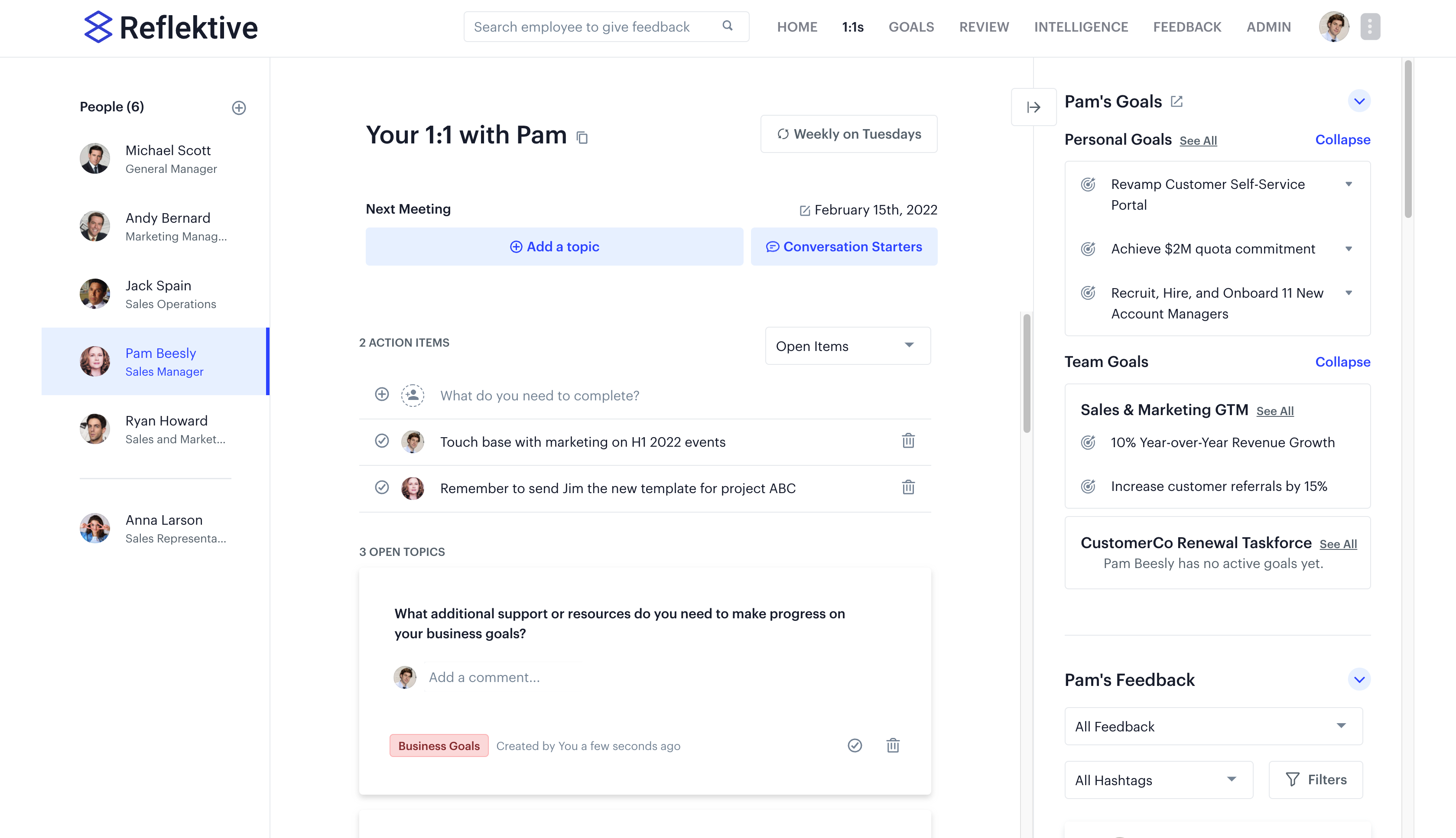 screenshot of Reflektive