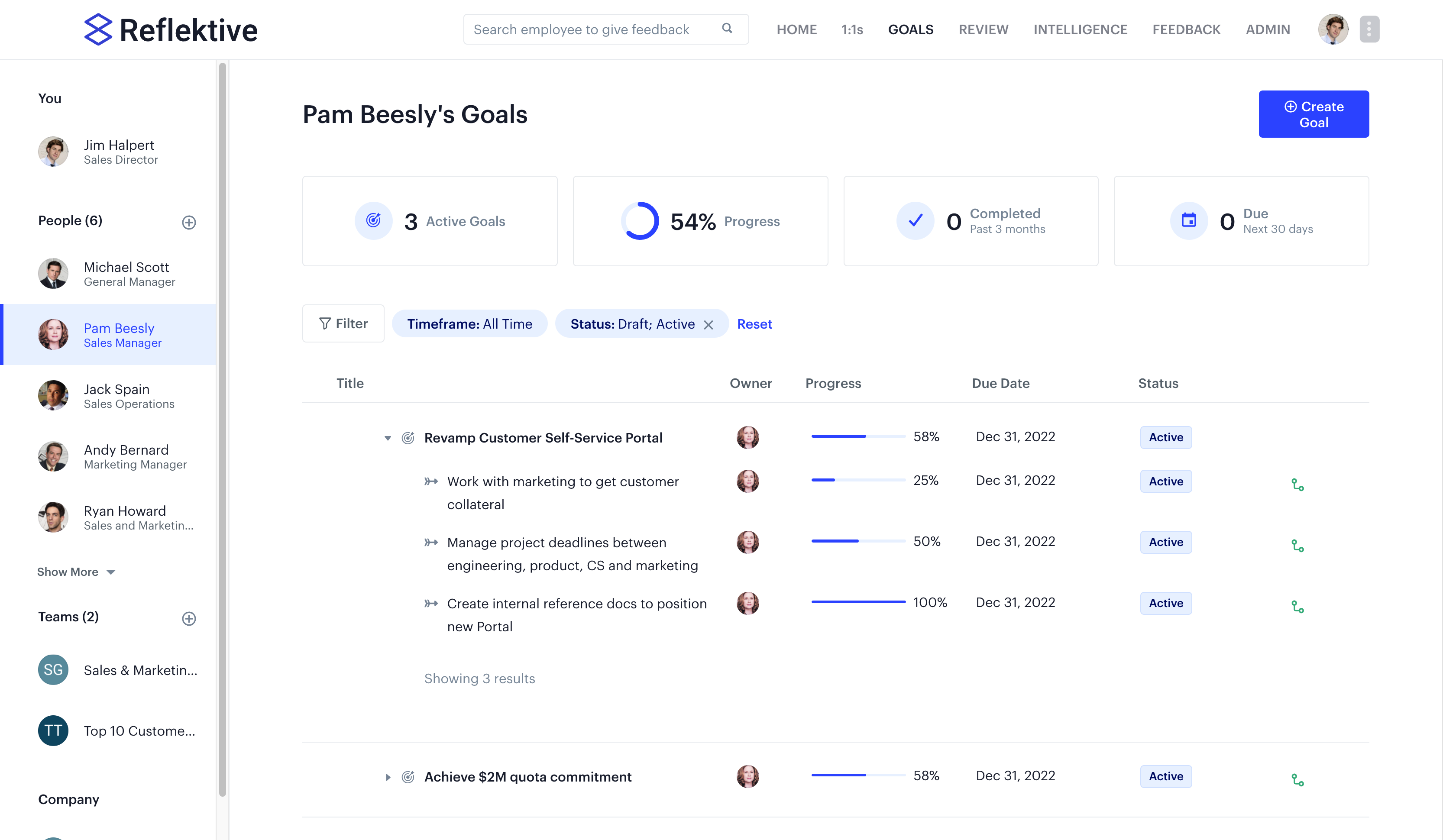 screenshot of Reflektive