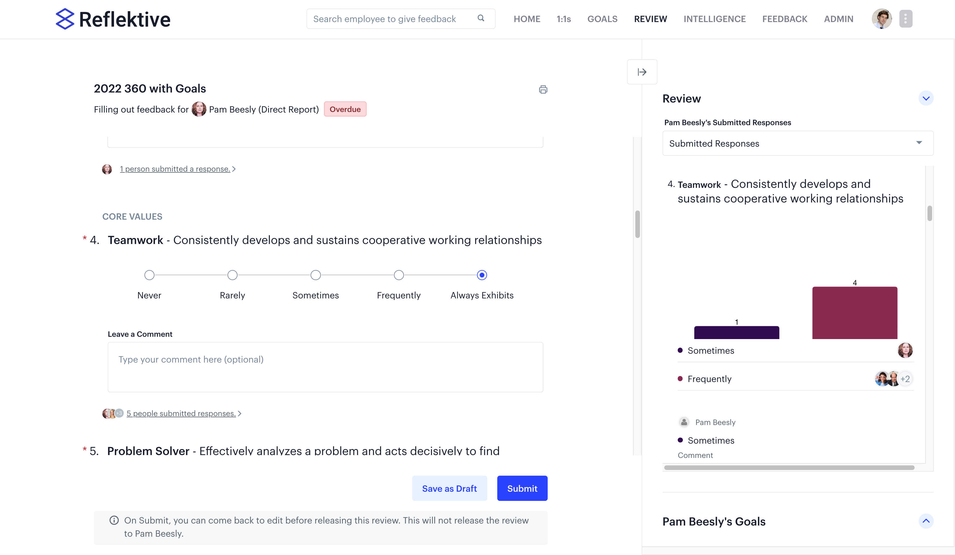 screenshot of Reflektive