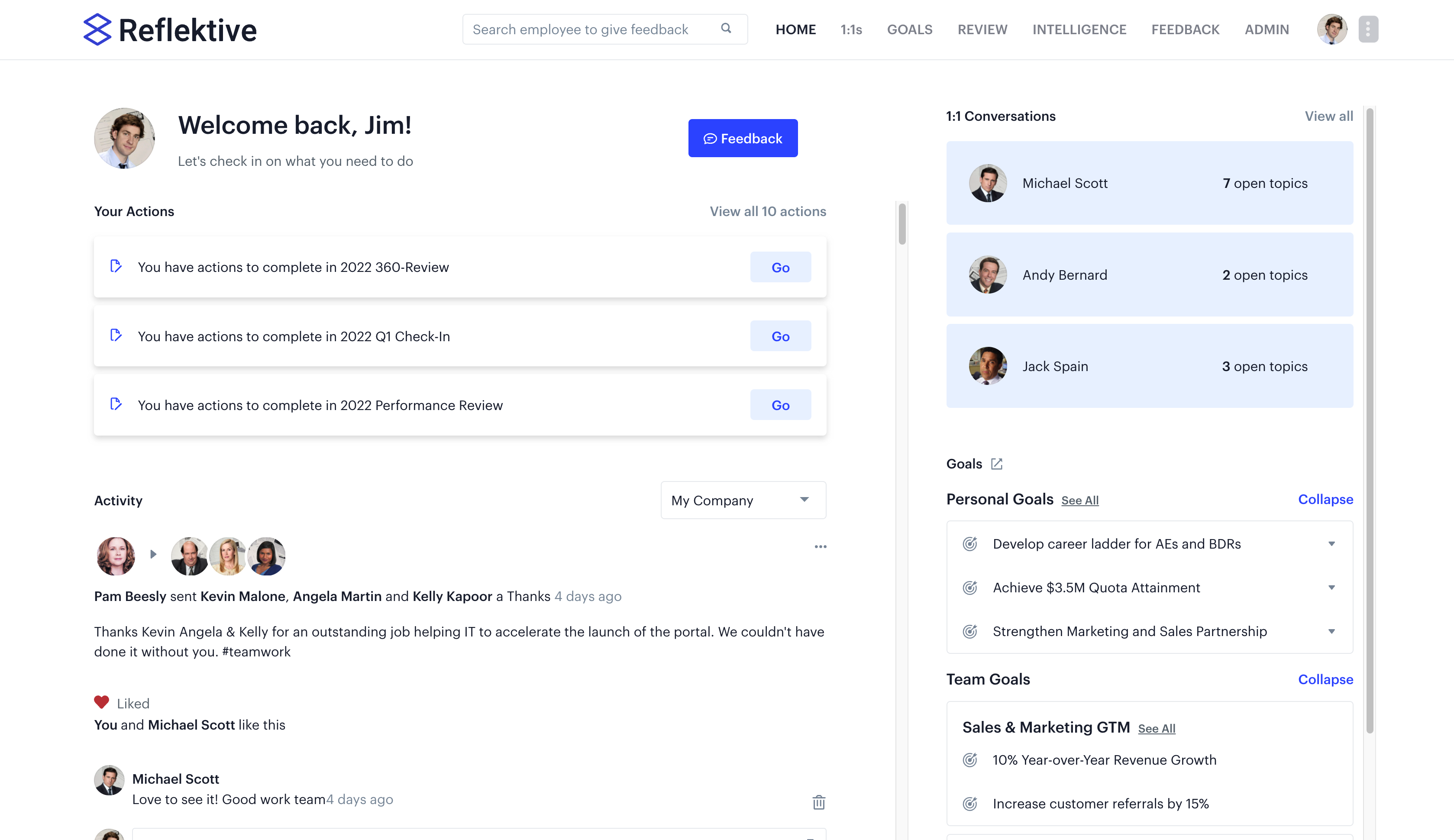 screenshot of Reflektive