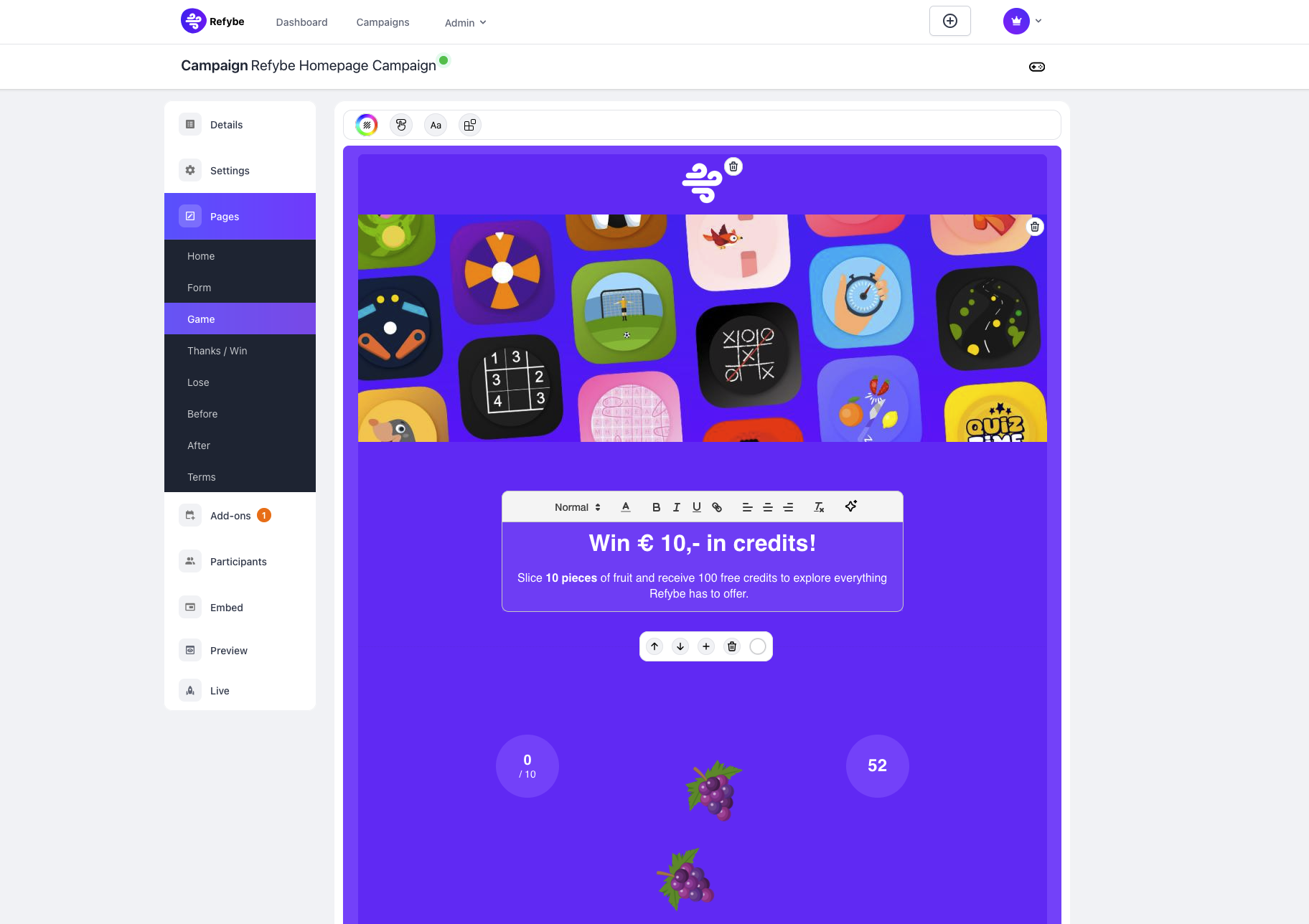 screenshot of Refybe