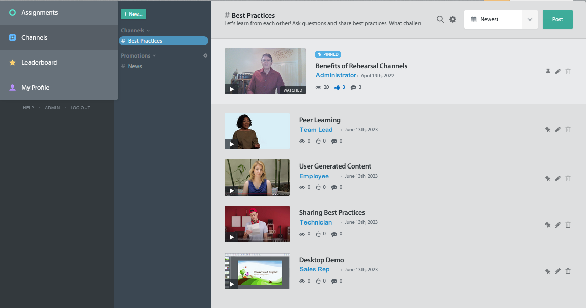 screenshot of Rehearsal