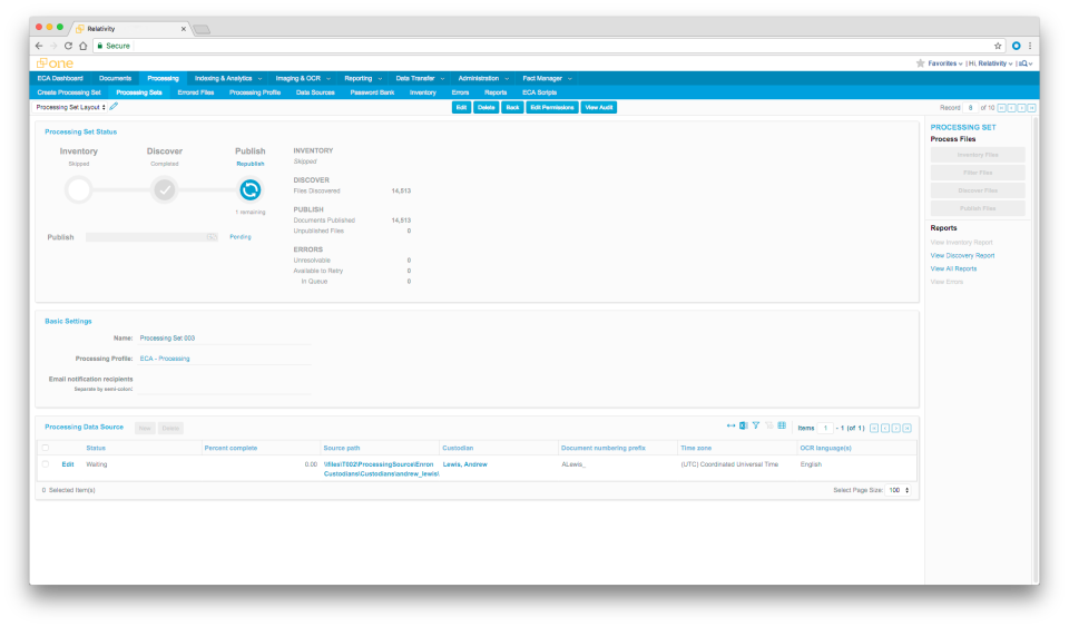 screenshot of Relativity