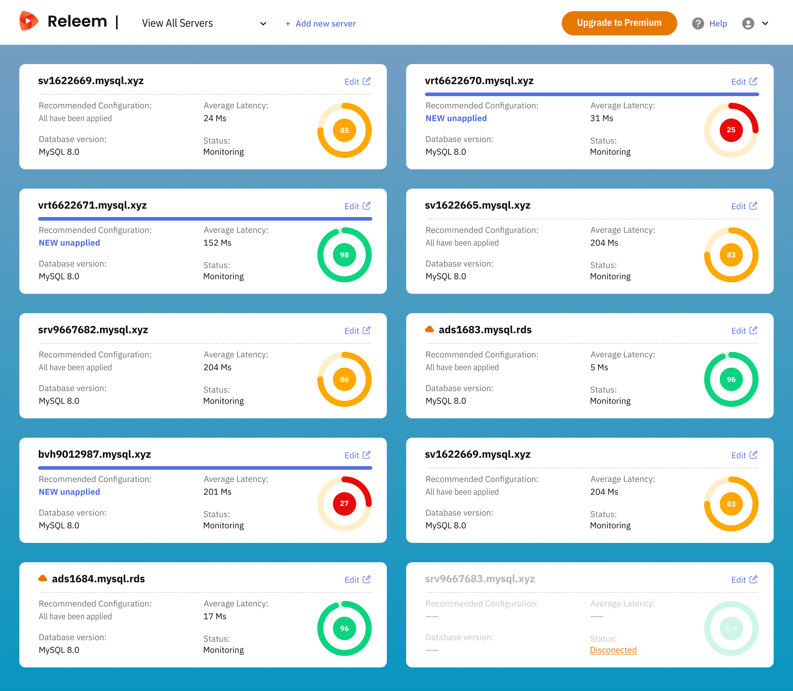 screenshot of Releem
