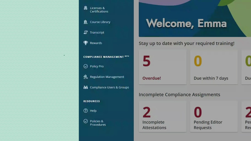 screenshot of Relias