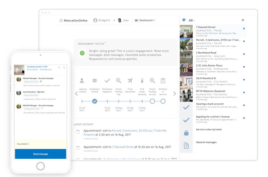 screenshot of RelocationOnline