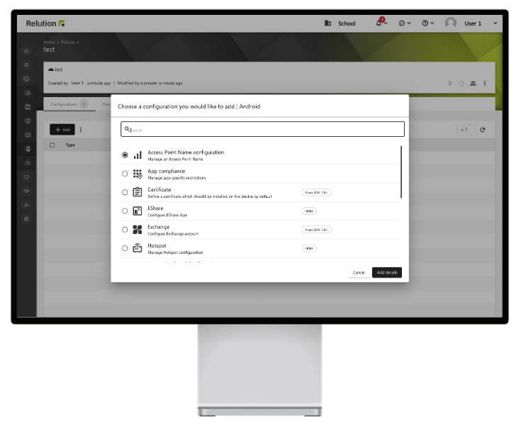 screenshot of Relution