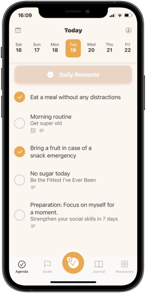 screenshot of Remente
