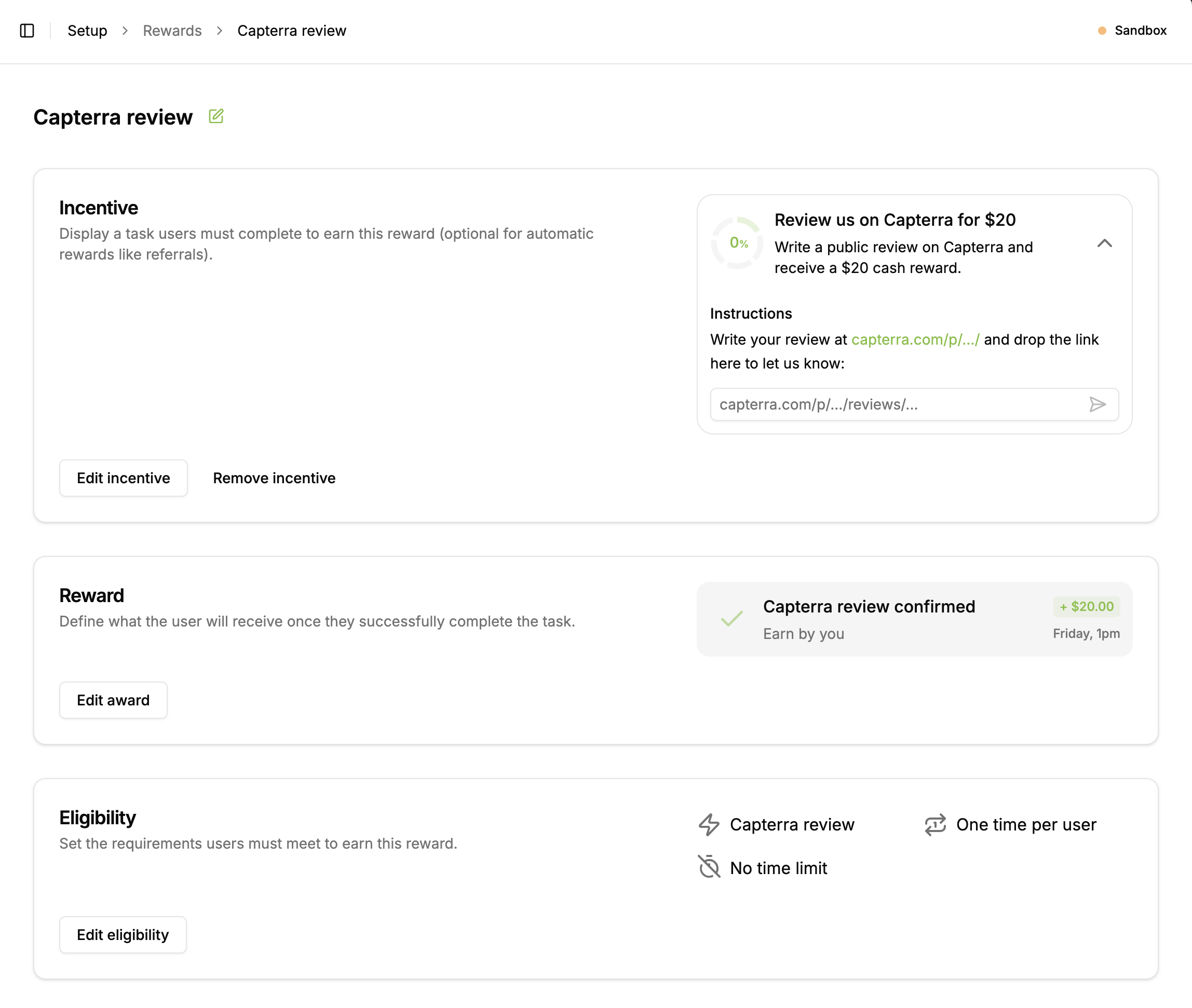 screenshot of Remention