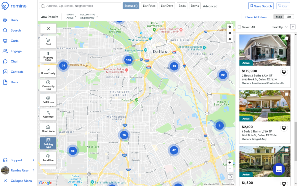 screenshot of Remine