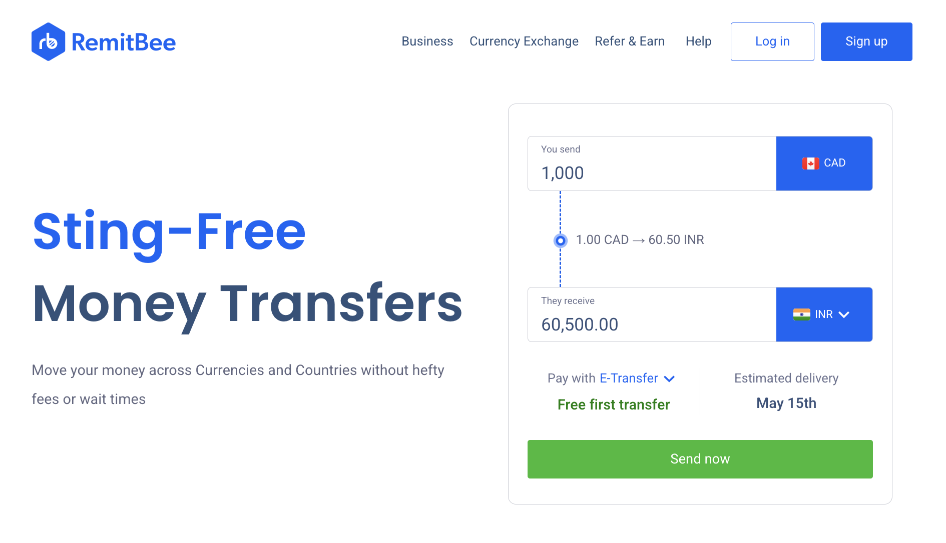 screenshot of Remitbee