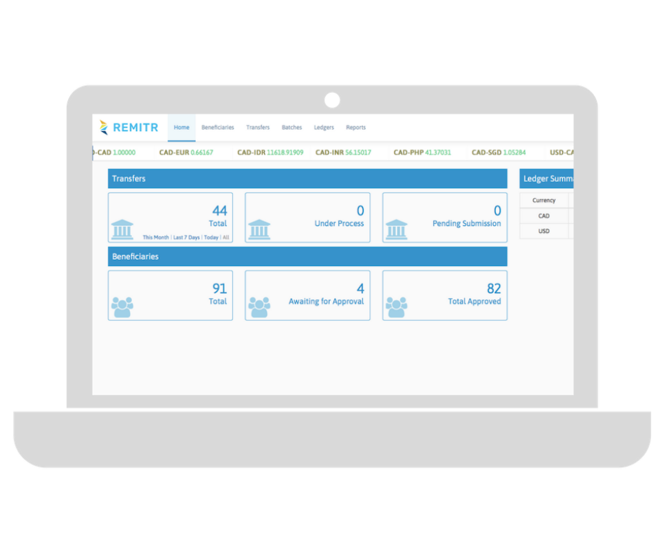 screenshot of Remitr