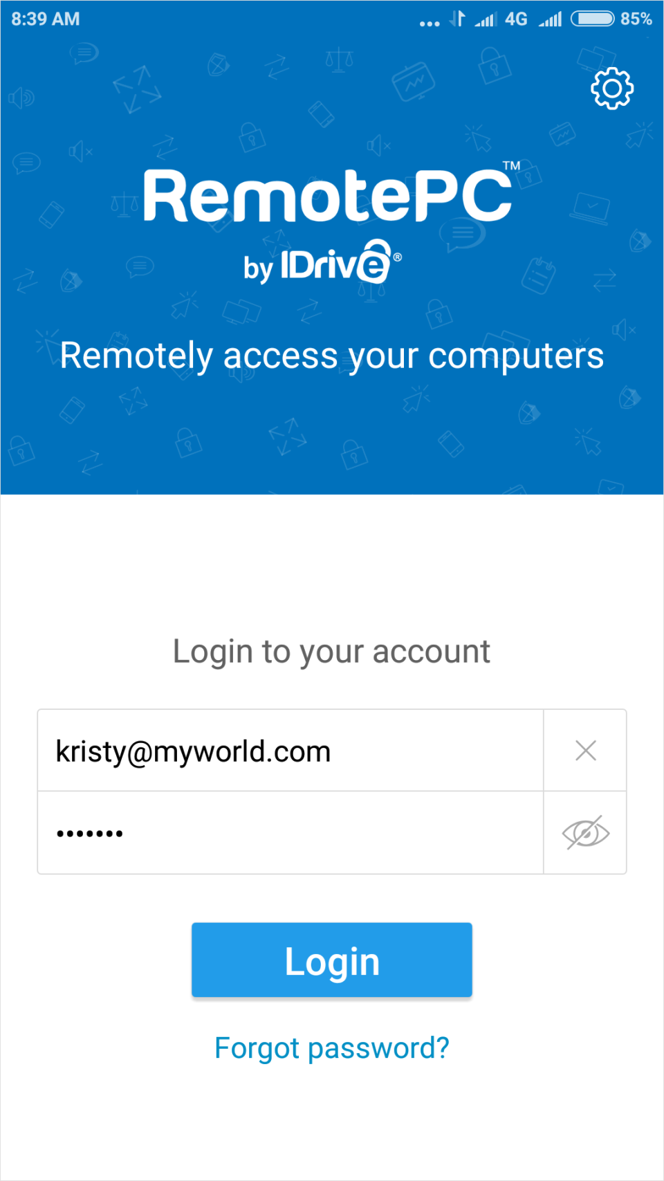 screenshot of RemotePC