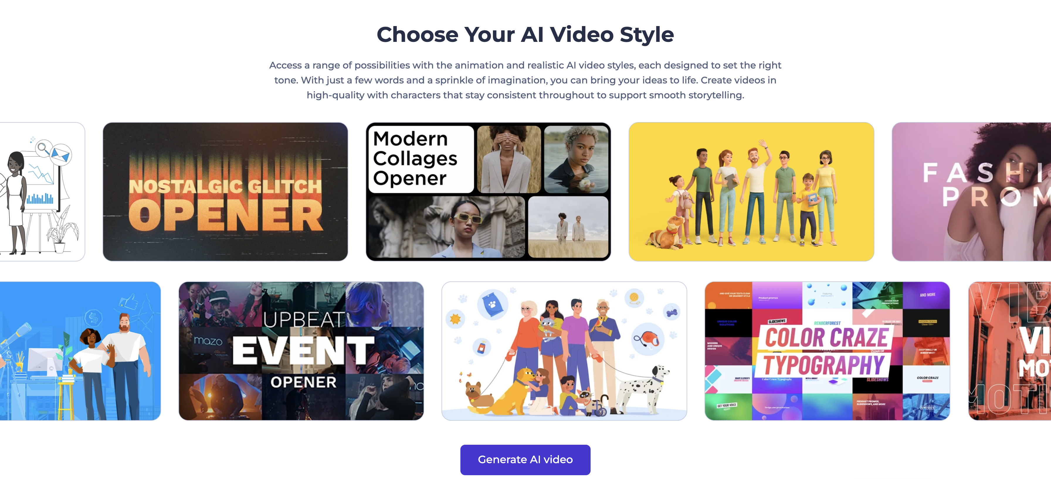 screenshot of Renderforest