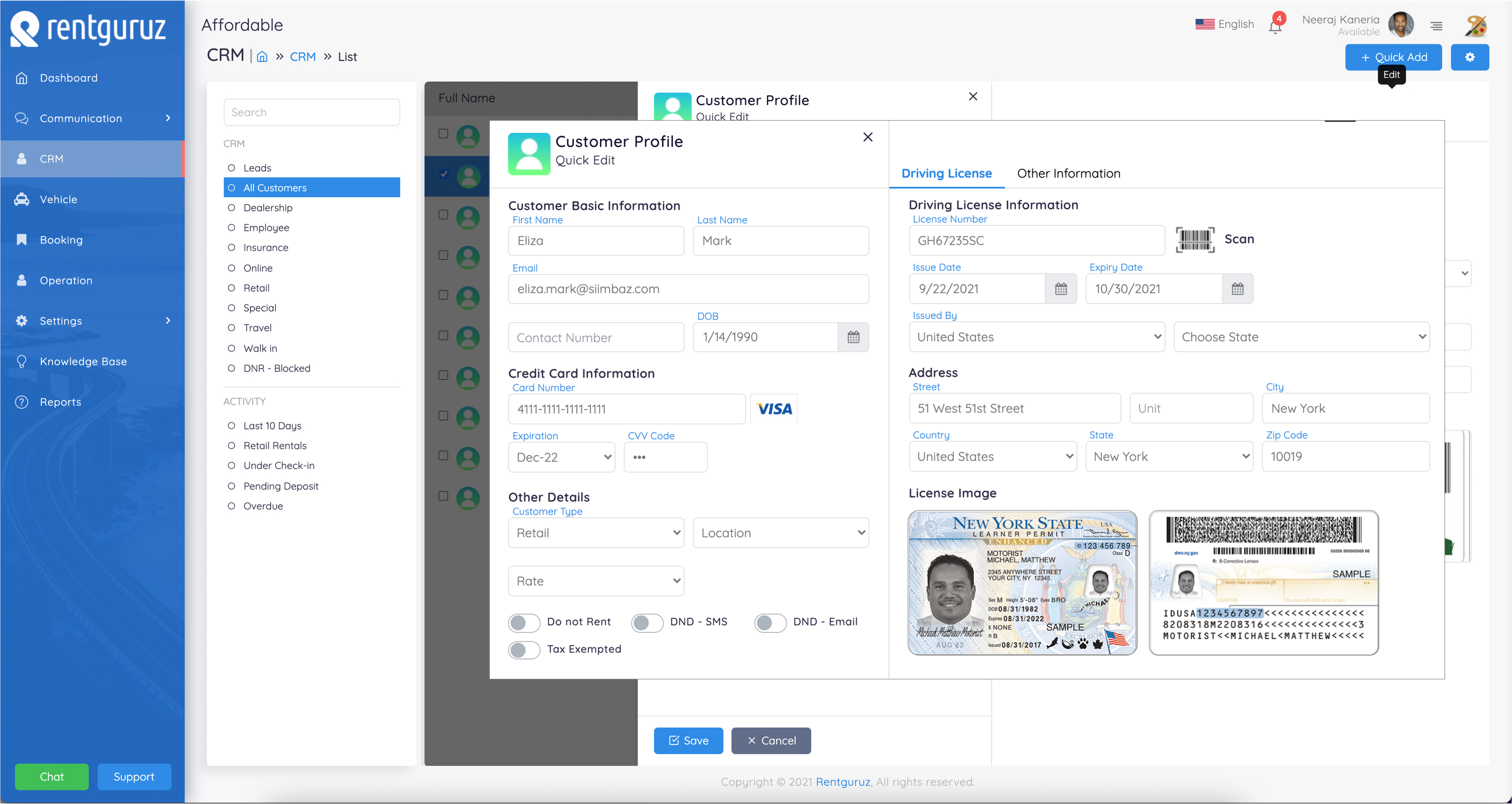 screenshot of RentGuruz