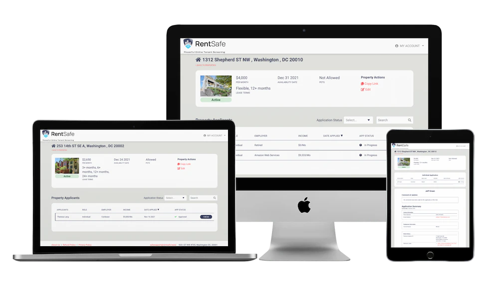 screenshot of RentSafe