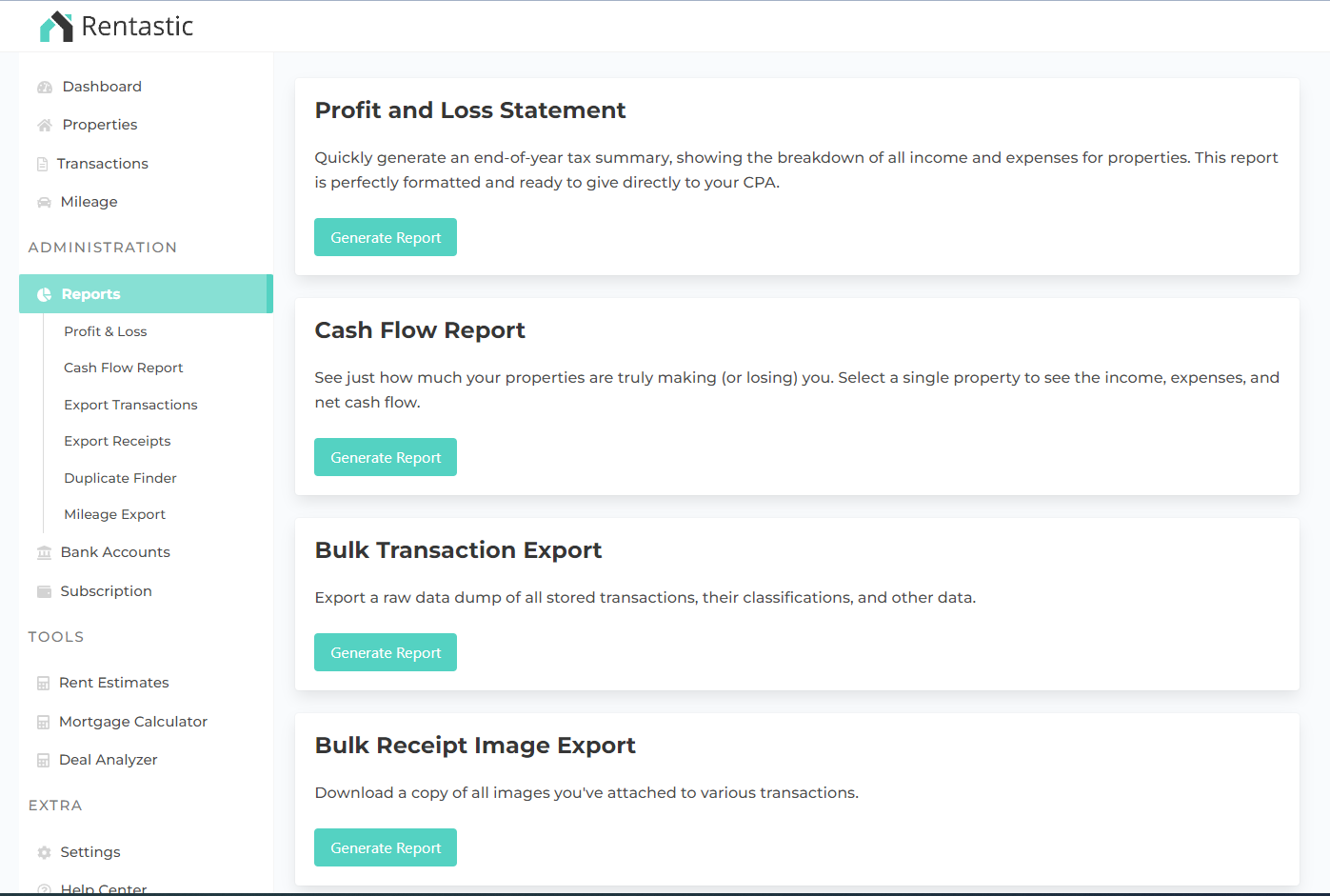 screenshot of Rentastic