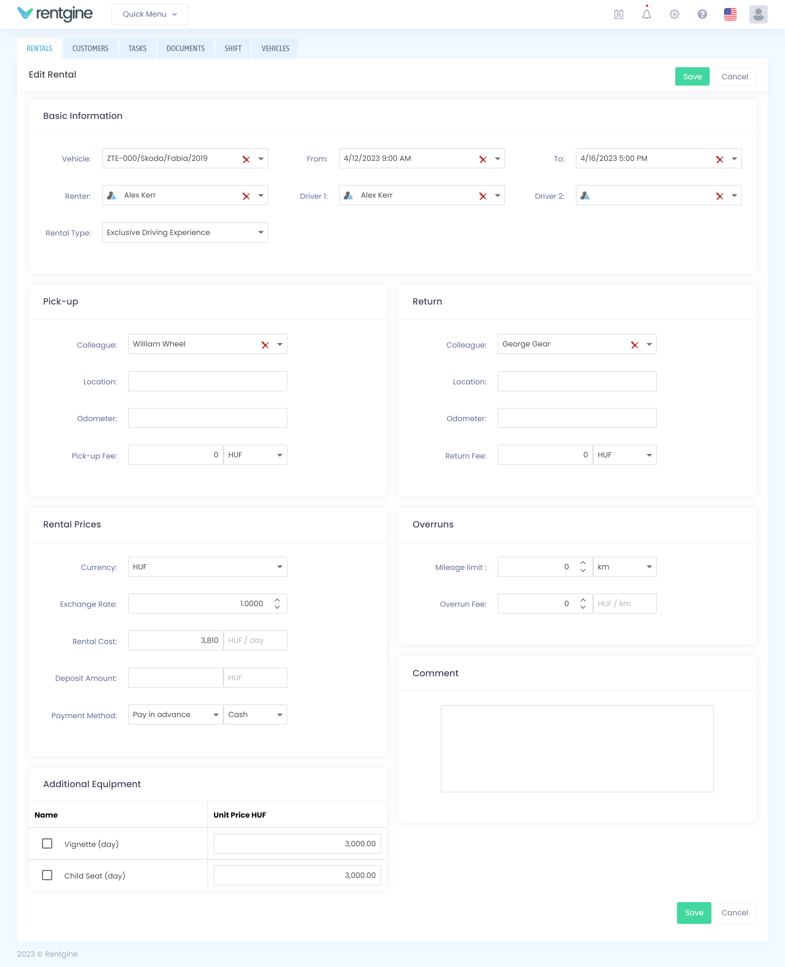 screenshot of Rentgine