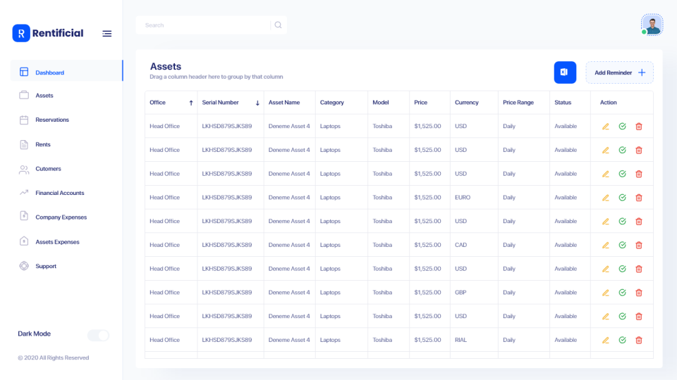 screenshot of Rentificial