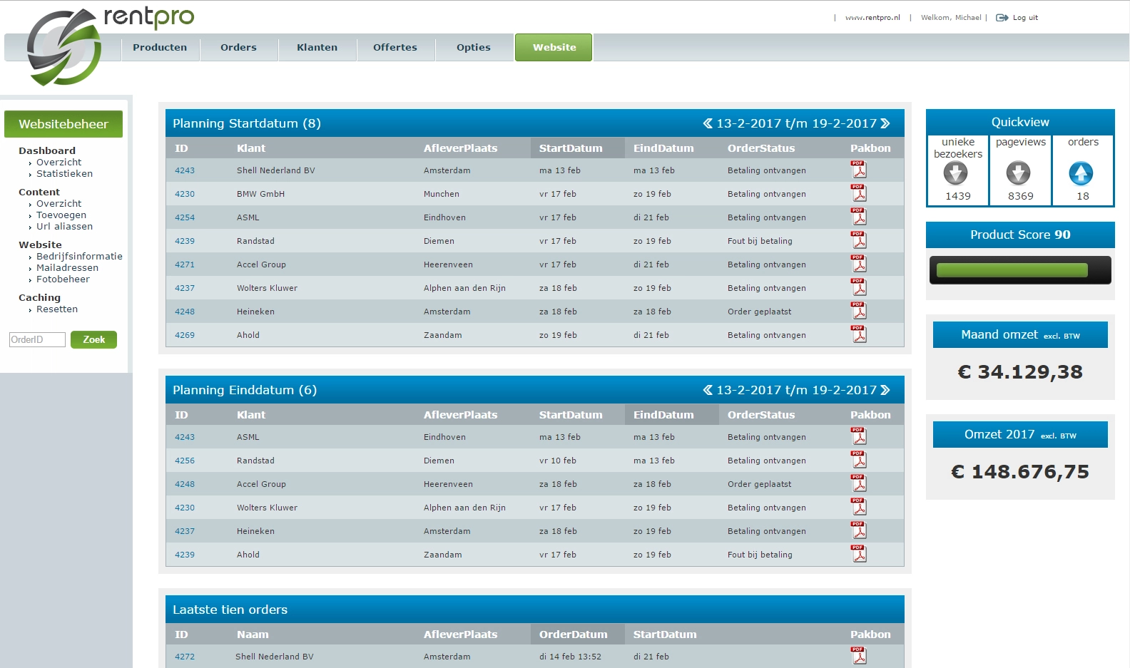 screenshot of Rentpro