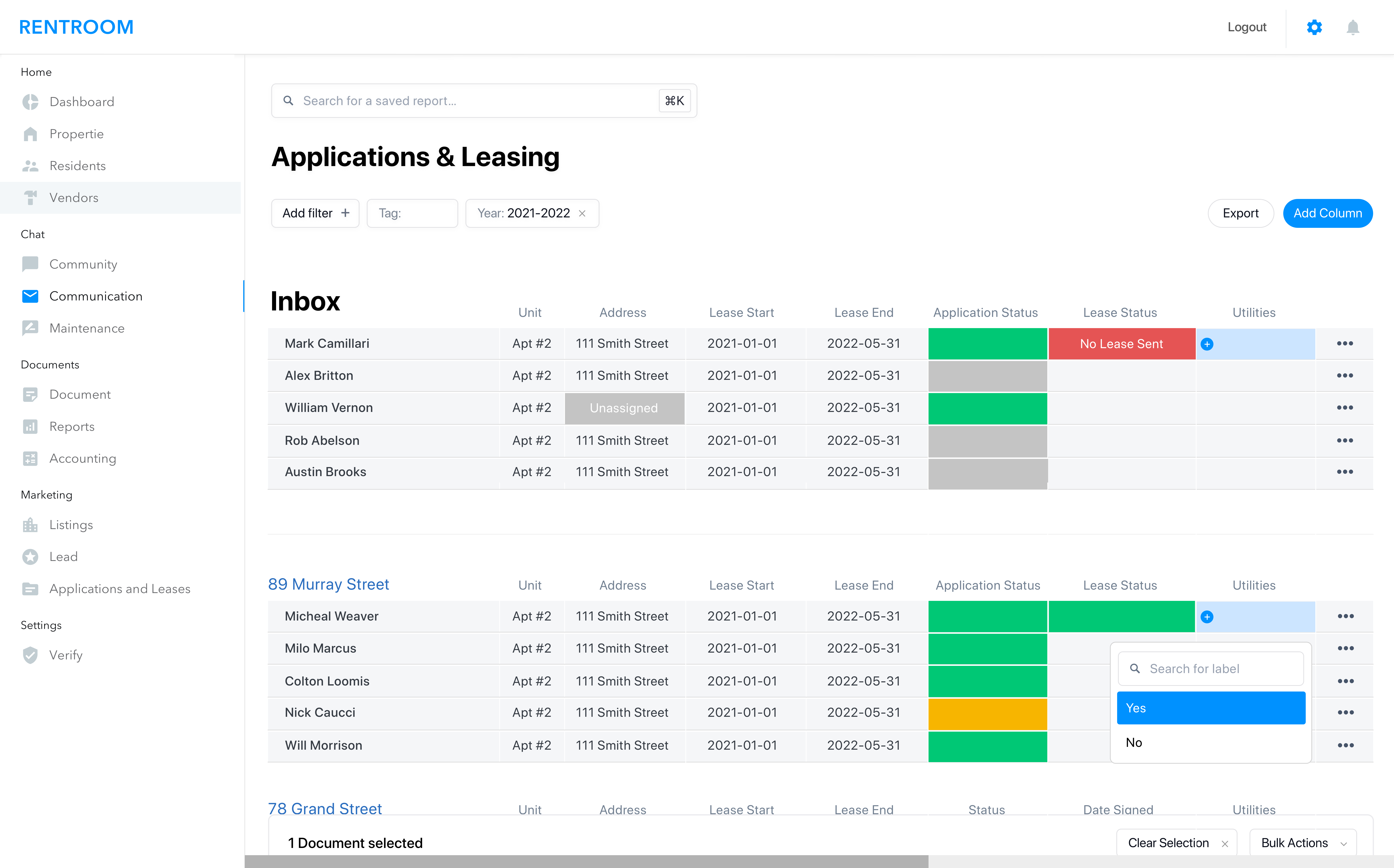 screenshot of Rentroom