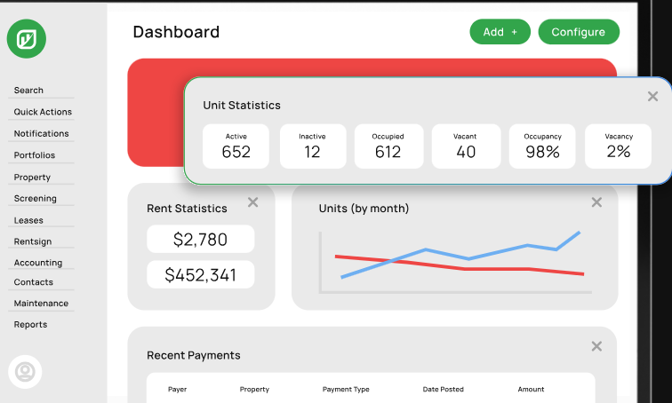 screenshot of Rentvine